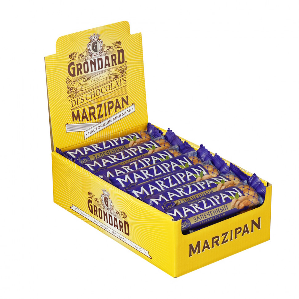  TM Grondard   (11161) Батончики НЕглазированные Марципановые Запечённые, (28шт по 40г)    в Рыбинске
